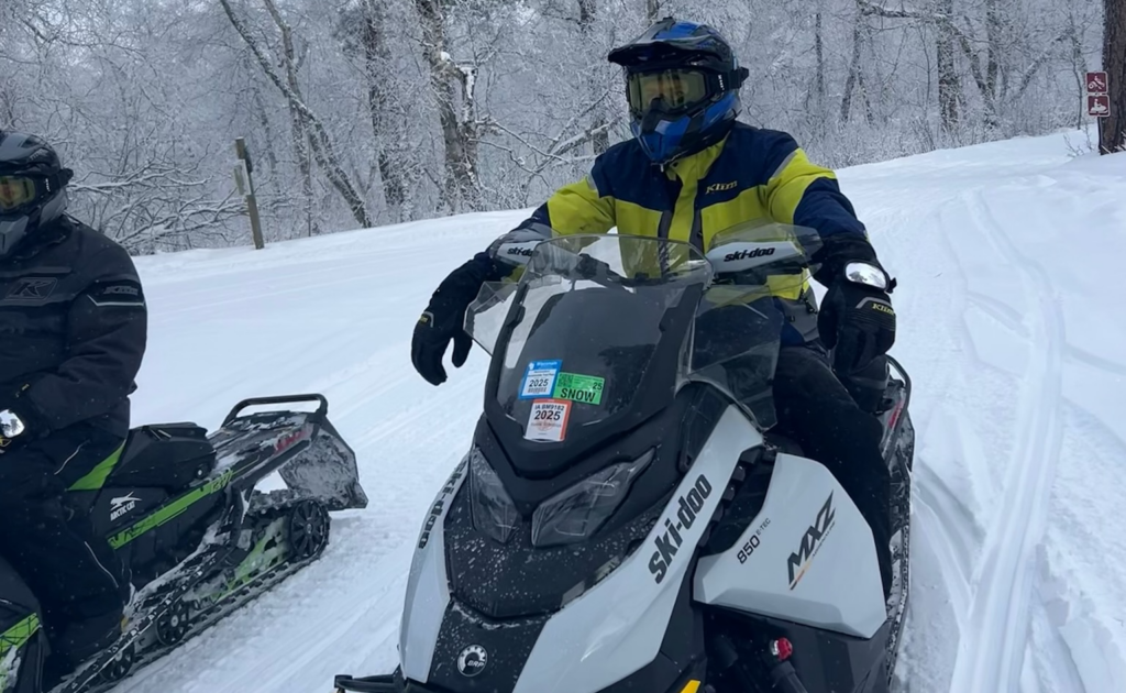 Man on snowmobile